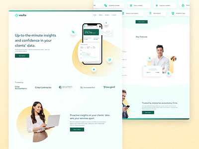 Vaulta (Live) - Accountancy Platform Website Design accountancy accountant accounting business digital product finance fintech marketing website saas software