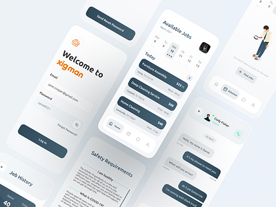 Xigman - Handyman Service (Technican) ad app application branding business concept design design trend handy illustration interface logo mobile service trend ui uiux ux webapp