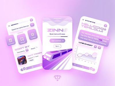 Zinn - Mobile App Concept 🚆 app app design clean concept dark mode dark theme exploration gradient illustration interface landing page minimal mobile app ui mobile dashboard search statistics transportation ui ui design ui trend