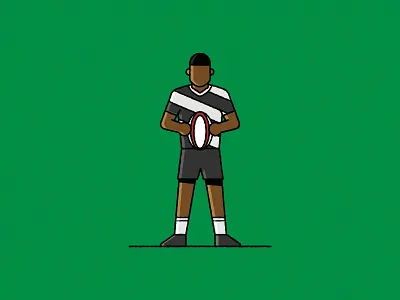 Rugby 2d adobe animation character design fiji illustration illustrator olympics player rugby score sport team try
