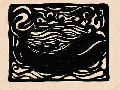 Whale and I artwork canvas print canvas wall art design folk illustration vector