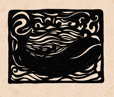 Whale and I artwork canvas print canvas wall art design folk illustration vector