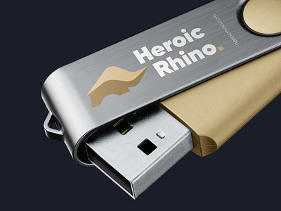 USB Flash Drive Design For Heroic Rhino Branding brand brand agency brand and identity brand guidelines brand identity brand sign brandbook branding business identity logo logo design logo designer logotype packaging visual identity