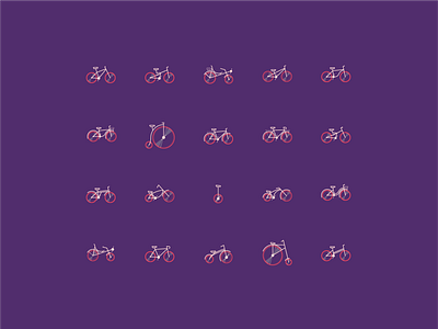 Bicycles bicycle bike design graphic design icon icons illustration illustrator ui ux vector vector icons web design whell