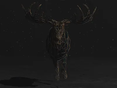 Deer On The Moon 3d ae aftereffects animation app concept deer design future ios mograph motion 3d motion graphics nft nftart redshift rig simulate web web design