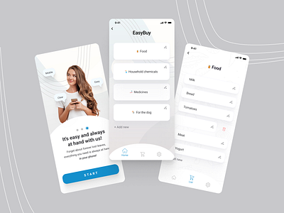 Shopping list app app design logo ui ux