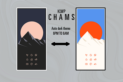 [THEME] KLWP CHAMS - Auto dark theme from 6Pm - 6Am android design flat graphic design illustration klwp logo minimal theme ui