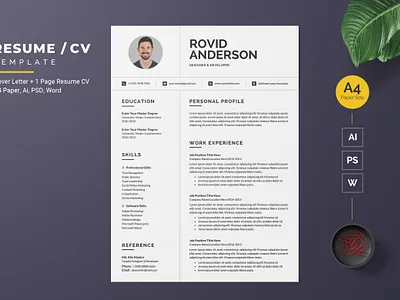 Modern Resume-29 cv flat design modern design professional design resume