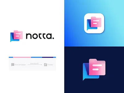 Notta Logo brand brand guideline brand visual identity branding chat logo conversation design system folder icon identity logo logo color logo design meeting record saas saas logo talk vi voice