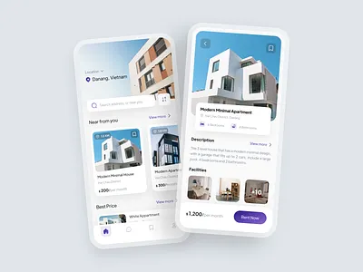 UI Concept - Renting Apartment Mobile App clean design elegant minimal mobile app mobile app design real estate real estate app ui ui concept ui design ux uxui
