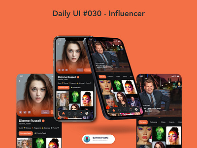 Daily UI #030 - Influencer action celebrity day28 heroes influencer