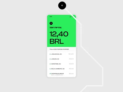 Sem Parar - Study on their brand and UI app arrow branding green lines list map minimal modern parking route toll ui vector
