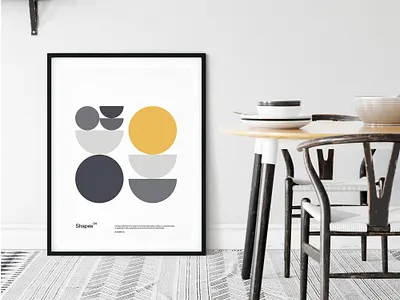 Shapes 04 Bauhaus Poster / on Mockup bauhaus design geometric hevetica illustration minimal mockup poster poster design print print design scandinavian swiss typography vector