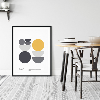 Shapes 04 Bauhaus Poster / on Mockup bauhaus design geometric hevetica illustration minimal mockup poster poster design print print design scandinavian swiss typography vector