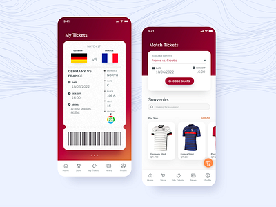 Fifa 2022 Digi-ticket and online store concept! app branding e commerce fifa football mobile ui ux