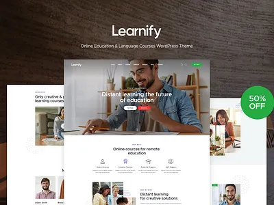 Learnify - Online Education Courses WordPress Theme design illustration language center logo web design web development webdesign woocommerce wordpress wordpress theme wordpress themes