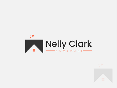 Nelly Clark Homeware black branding illustration kitchen knife logo logo design logodesign modern orange signature logo spoon style unique washroom