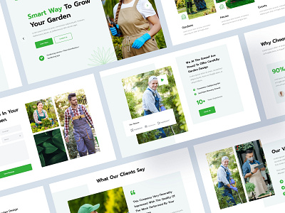 Greenf - Gardening & Landscaping Website clean design design garden graphic design green minimal modern ui uidesign uiux web design website