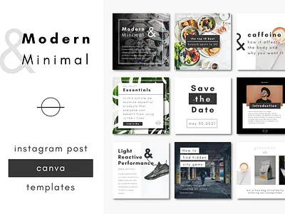 Modern and Minimal Instagram Posts for Canva branding graphic design instagram instagram posts logo minimal modern social media