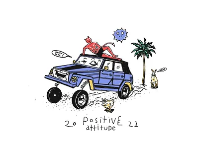 Positive Attitude art artwork brand branding design illustration illustration art t shirt design