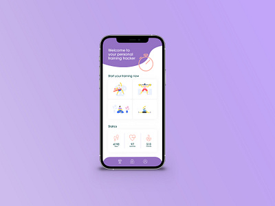 App Design Training Tracker adobe app appdesign appui appux branding dailyui design graphic design illustration iphoneapp iphonemockup mobileapp sport tracker ui ux