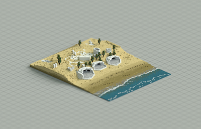 Public Building | UCCA Dune Art Museum 3d architecture building design illustration magicavoxel museum space voxel