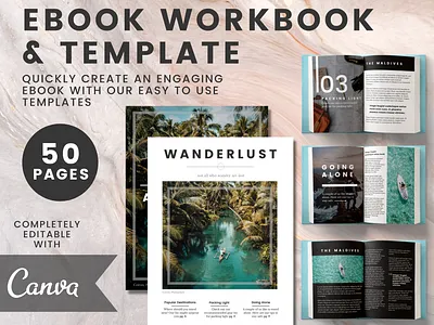 Travel eBook Workbook and Tempalte branding design ebook graphic design instagram instagram posts logo magazine minimal modern template travel travel ebook workbook