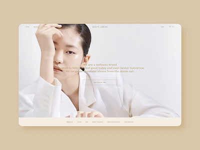 Beauté Library Homepage beauté library design facial skincare ui uibycal