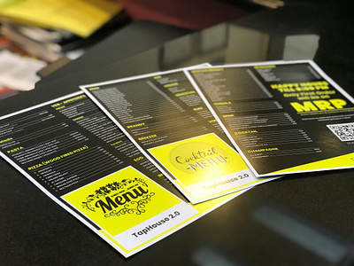 TapHouse Roof Top menu design