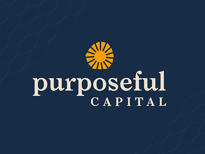 Purposeful Capital Logo Direction branding capital color design finance icon identity investment logo mark sun wordmark