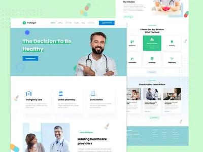 Landing page for medical centre landing page medical landing ui website