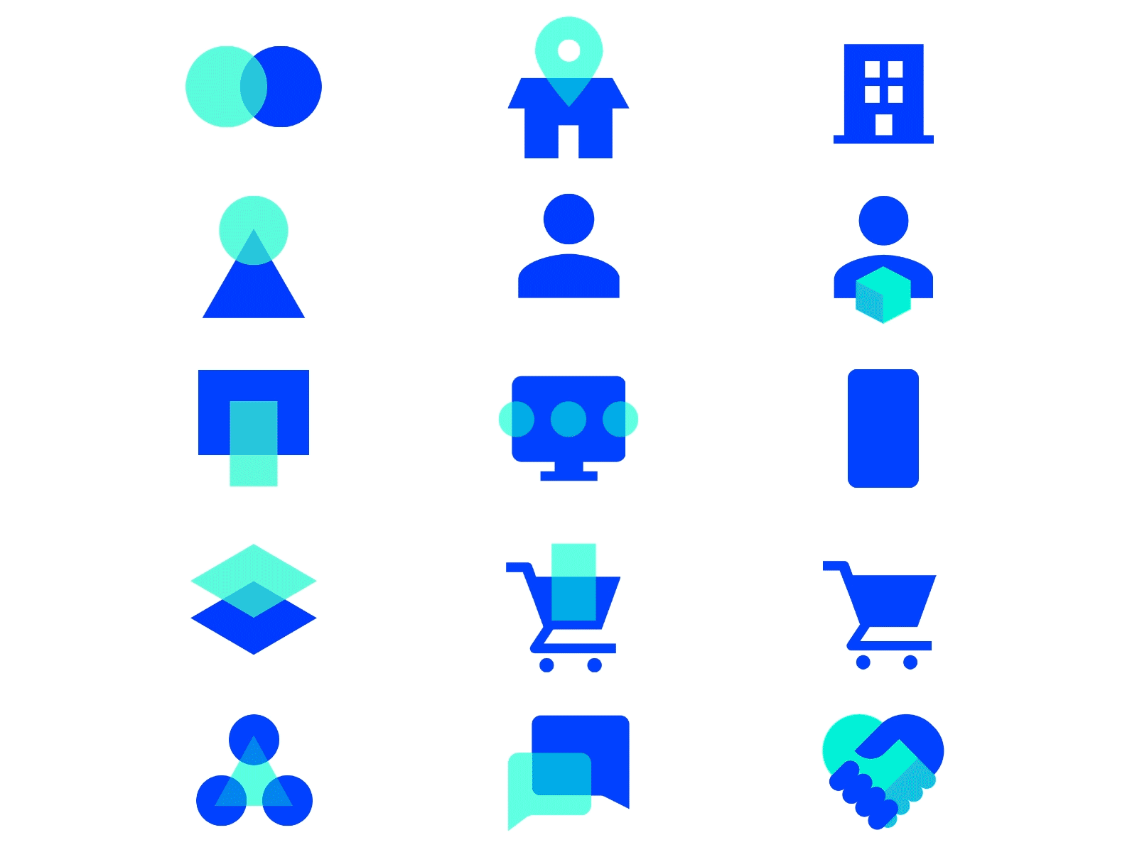 Animated icon explorations abstract animation b2b b2c branding business ecommerce iconography icons logo motion motion graphics segments symbol ui