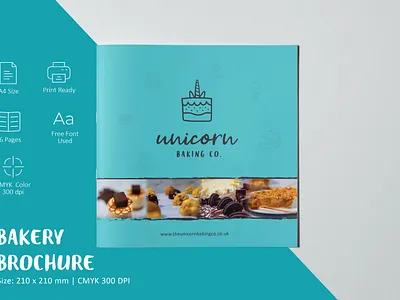 Square Brochure Design | Bakery Brochure brochuredesign creativebrochure ebrochuredesign graphic design pamphletdesign square brochure