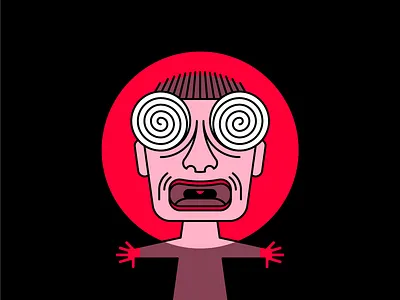 CAUGHT RED-HANDED caught criminal doodle illustration red handed shocked sketch spiral spotlight surprised