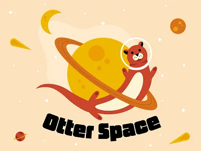 Otter Space Illustration design graphic design illustration illustration design