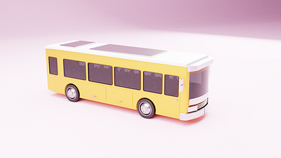 3D BUS 3d blender branding bus design effect illustration pink product design render yellow