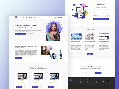 Online Crime Academy Landing Page UI Design. 3d adobe photoshop adobe xd adobexd animation app branding design figma graphic design home page illustration landing page logo new ui user interface ux website xd ui kit