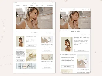 Jewellery website and mobile adaptation design app branding design figma freelance graphic design illustration photoshop ui uiux website design