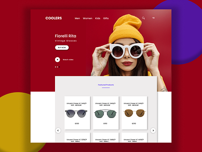 COOLERS Landing Page bootstrap branding coolers ecommerce landing page login mockup sunglass ui ui design uxui design website design