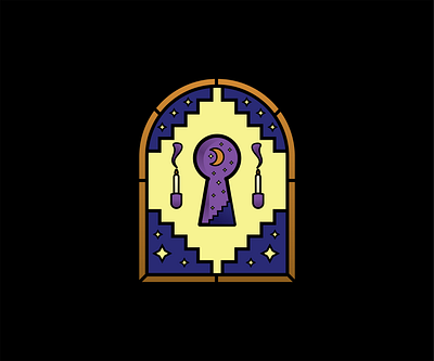 Cosmic Keyhole cosmic design door illustration illustrator keyhole metaphysical moon occult psychic stairs stars vector window