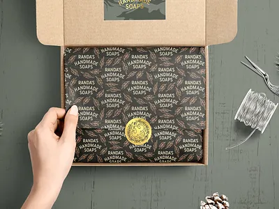 Randa's Soapbox badge branding design identity illustration lettering linework logo merch merchandise mockup packaging soap sticker subscription box type