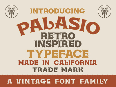 Palasio Typeface badge design cactus california font cowboy font desert design illustration mexicali new font palasio retro retro font spanish font typeface vintage design western font