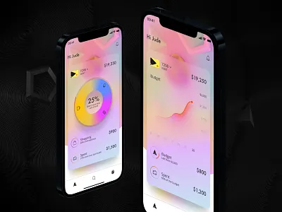 Digital debit card banking bankingapp budgeting credit card debit card figma fintech interaction ios mobileapp pie chart ui ux