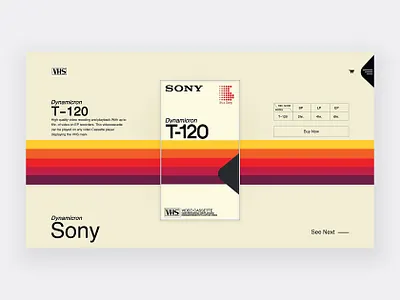 Sony T-120 VHS landingpage retro vhs vintage