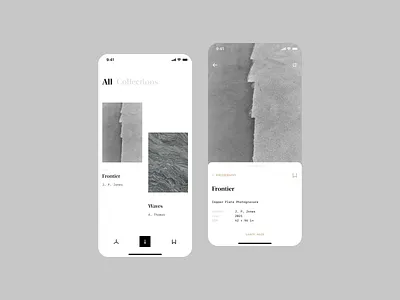 Gallery App UI: Home / Detail app app design clean detail gallery gallery app home iphone iphone app minimal paintings photos slideshow slideshow transition transition typography typography ui ui user interface