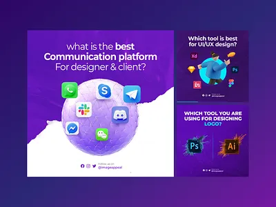 Social Media Template facebook icons illustrator instagram photoshop posts promotional template skype social media social media post square template