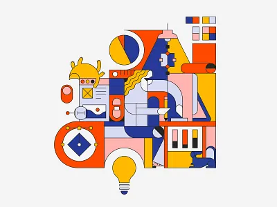 UX Designer 2 art art deco bauhaus branding design experience geometric illustration midcentury modern minimal minimalist modern portfolio procreate retro ui user ux