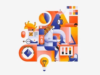 UX Designer art art deco bauhaus branding design experience geometric illustration midcentury minimal minimalist modern procreate retro ui user ux