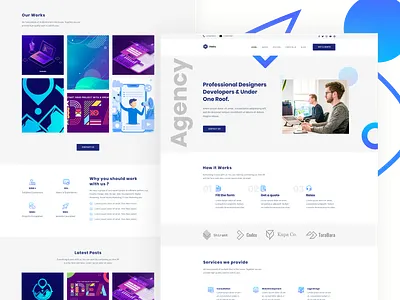 Habu - Agency Web UI / UX Design agency clean design css3 front end habu home page landing page landing page design minimalistic pixel navy themeforest ui ui design uiux user experience user interface ux design visual design web design web ui