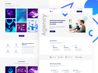 Habu - Agency Web UI / UX Design agency clean design css3 front end habu home page landing page landing page design minimalistic pixel navy themeforest ui ui design uiux user experience user interface ux design visual design web design web ui